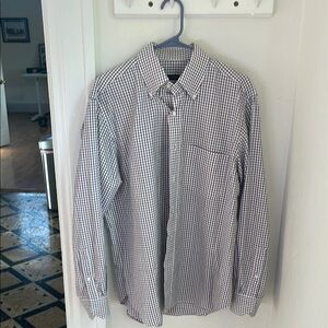 Black and White Checkered Casual Button Down Shirt